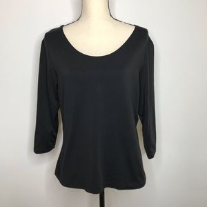 Lord & Taylor Black Scoopneck Ballet Top Size L